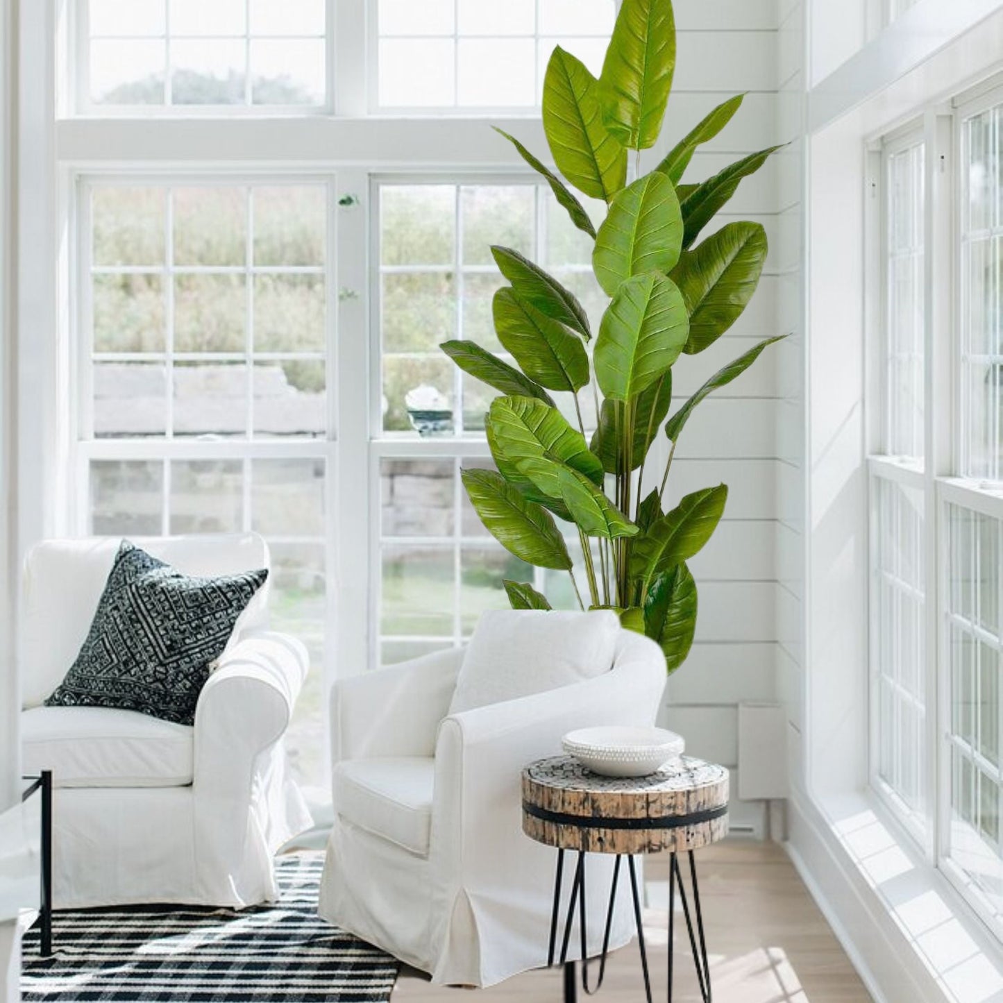 Moka Artificial Spathiphyllum Leaf Potted Plant (Multiple Sizes)