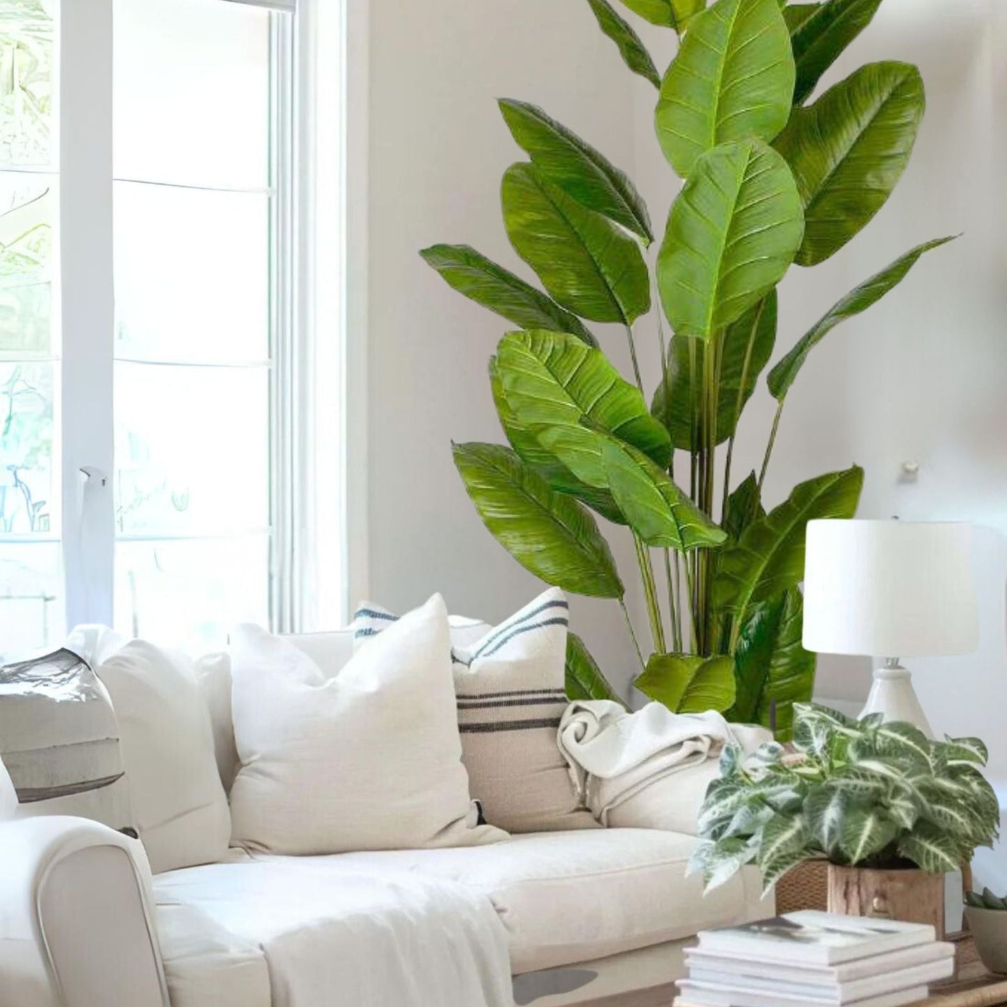 Moka Artificial Spathiphyllum Leaf Potted Plant (Multiple Sizes)