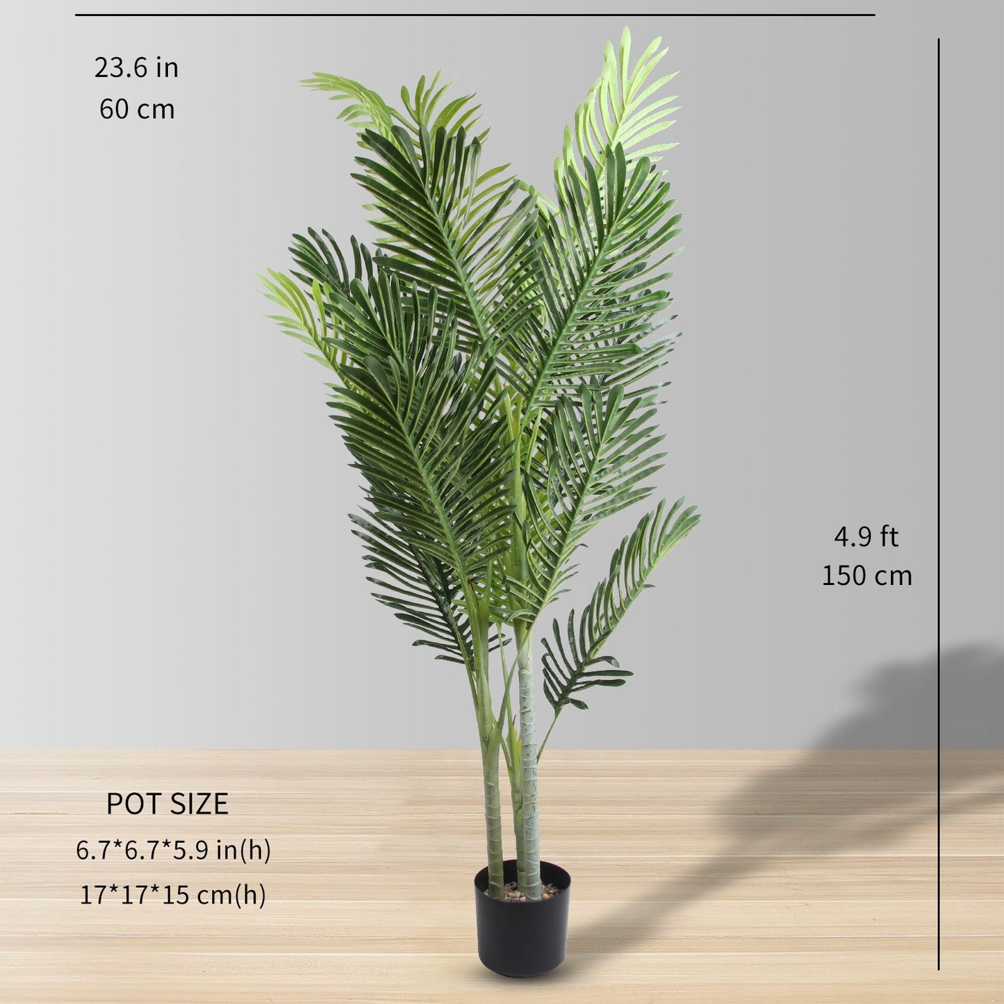 OKO FAUX POTTED PALM TREE PLANT 5'